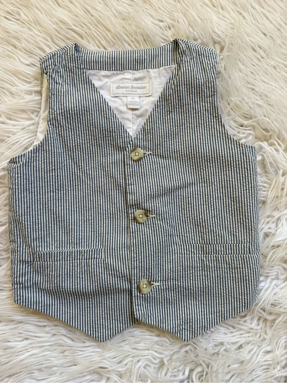 Gymboree Gray Pinstripe Vest & Pants Set